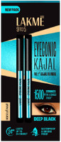 Lakmé 9 to 5 Eyeconic Kajal Twin Pack, lasts upto 24hrs, Pack of 2(Deep Black, 0.7 g)