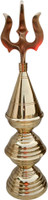 SHRIJIMATHURA Temple Kalash Pure Brass Orginal Vrindawani with trishul For Indoor & Outdoor Brass Kalash(Gold)