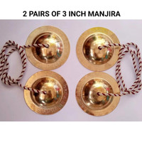 Vaasu online Temple 3inch Dia Iron and Gold polished Traditional Manjeera Manjira Taal Kartal Instrument