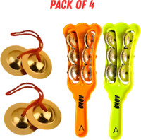AOKO 2 Khartal Hand Cymbals with 2 pair of manjeeras Traditional Indian Instrument Kartal Instrument