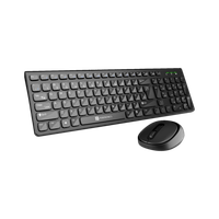 Portronics Key7 Combo Keyboard Mouse Combo Set with 2.4Ghz, 1200 DPI Wireless Standard Laptop Keyboard Compatible with Desktop, Laptop, Mac with 1200 DPI Optical Mouse, 2.4GHz Lag-Free Wireless(Black)