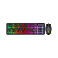 Ant Esports KM1600, Wired Backlit Rainbow LED Keyboard & 3200 DPI Gaming Mouse for PC/Laptop Wired USB Standard Gaming Keyboard Compatible with Desktop, Laptop, Mac with 3200 DPI Optical Mouse, Backlit LED Illumination(Black)