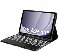 Typecase Keyboard Case for A11+ (11") & A9+ (11") with 7-Colors Backlit+Trackpad Bluetooth Standard Tablet Keyboard Compatible with Tablet(Black)