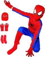 S Creation SPIDERMAN Tshirt, Lower, Mask, Gloves, Socks Kids Costume Wear