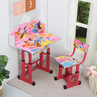 MY LITTLE TOWN Kids study Table & Chair with Adjustable Height (Pink) Engineered Wood Study Table(Finish Color - Pink, DIY(Do-It-Yourself))