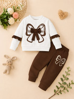UNISHAPE FASHION Baby Boys & Baby Girls Casual T-shirt Track Pants(white&brown, Pack of 1)
