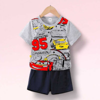 psv fashion Boys Casual T-shirt Shorts(Grey_Navy 3)