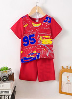 psv fashion Boys Casual T-shirt Shorts(Red 1)