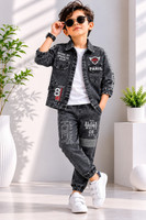 JILANI TRADERS Boys Casual Jacket Jeans(Black)