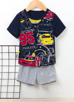 psv fashion Boys Casual T-shirt Shorts(Navy_Grey)