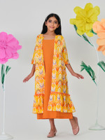 Trampoline Girls Casual Dress Shrug(Orange)