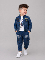Shirazi Kids Boys Casual Jacket Jeans(BLUE)