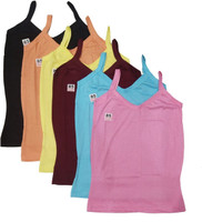 NEW TRINATH HOSIERY Camisole For Girls(Multicolor, Pack of 6)