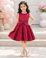 Wishkaro Baby Girls Maxi/Full Length Party Dress(Red, Sleeveless)