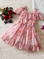 SHRVAAY GROUP Girls Maxi/Full Length Party Dress(Pink, Noodle strap)