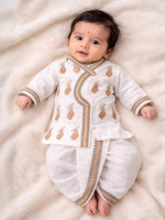 SHINING4 Baby Boys & Baby Girls Festive & Party Kurta and Dhoti Pant Set(White Pack of 1)
