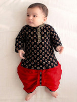 spack jerrow Baby Boys Festive & Party Dhoti & Kurta Set(Black Pack of 1)