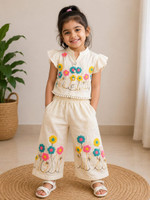 AJFASHION Girls Festive & Party Kurta and Palazzo Set(Multicolor Pack of 1)