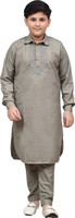 Pathani Boys Formal Pathani Suit Set(Beige Pack of 1)