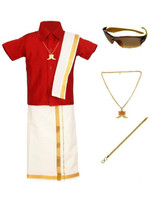 Kids Stylish Boys Festive & Party Shirt & Dhoti Set(Maroon Pack of 1)