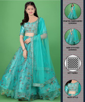 PILUDI Girls Lehenga Choli Western Wear Printed Lehenga Choli(Green, Pack of 1)