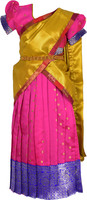Amirtha Fashion Girls Lehenga Choli Ethnic Wear Printed Lehenga, Choli and Dupatta Set(Pink, Pack of 1)