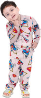 TONY & JONY Kids Nightwear Boys Printed Cotton(Multicolor Pack of 1)