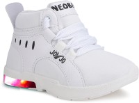 NEOBABY Boys & Girls Lace Walking Shoes(White)
