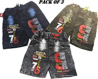 SVM FASHION Short For Boys Casual Self Design Cotton Blend(Multicolor, Pack of 3)