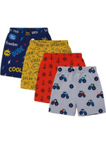 fasla Short For Boys Casual Printed Pure Cotton(Multicolor, Pack of 4)