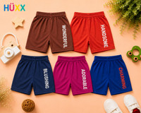 HUXX Short For Boys & Girls Casual Printed Pure Cotton(Multicolor, Pack of 5)
