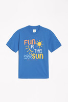 Allen Solly Boys Graphic Print Pure Cotton Regular T Shirt(Blue, Pack of 1) Flipkart Deal