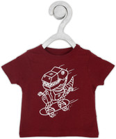 The Childrens Place Boys Printed Cotton Blend Regular T Shirt(Red, Pack of 1)