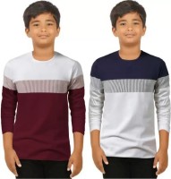 FastColors Boys Colorblock Cotton Blend T Shirt(Multicolor, Pack of 2)