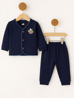 LUX INFERNO Top - Pyjama Set For Baby Boys & Baby Girls(Dark Blue, Pack of 1)