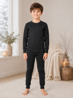 LUX COTT'S WOOL Top - Pyjama Set For Boys(Black, Pack of 1)