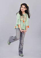 DMP FASHION Girls Casual Rayon Top(Light Green, Pack of 1)
