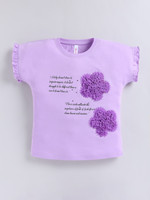 Ginie Girls Casual Pure Cotton Top(Purple, Pack of 1)