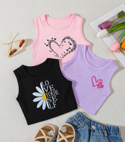 Tiny Threads Girls Casual Cotton Blend Crop Top(Multicolor, Pack of 3)