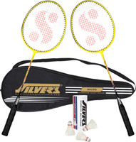 Silver's MICRO Badminton Combo- 2 Rackets with Feather Shuttle Pack of 3 Badminton Kit(NA)