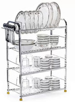 SHREE BALAJI TRADING Dish Drainer Kitchen Rack Steel 24x18 Inch Small Family Rack