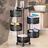 Angelware 5 Layer Kitchen Trolley Storage Rack Round Design Fruits & Vegetable Basket Iron Kitchen Trolley(Pre-assembled)