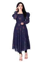 Rudra Fashion Mart Anarkali Gown(Blue)