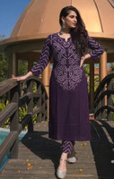 Surhi Women Printed Straight Kurta(Purple)