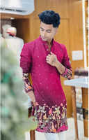 GRATITUDE ROCK Men Embroidered Straight Kurta(Multicolor)