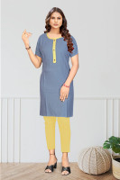 jmm Women Colorblock A-line Kurta(Grey)