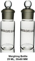 Apex Labs Weighing Bottle 25 ML , 30x60 mm for Chemistry Laboratory Dropper Bottle(Borosilicate Glass 25 ml Pack of2)