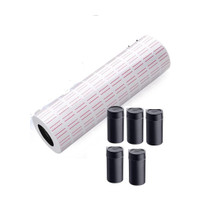 dinojames 10pc paper roll with 5pc ink roll Self Paper Label(White)