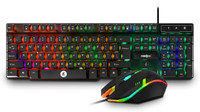 Frontech KB-0040 Wired Gaming Combo Keyboard and Optical Mouse| RGB Backlight | 104 Keys Combo Set(Black)