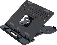 ELV DIRECT Adjustable Foldable Laptop Stand Laptop Tabletop Stand for Desk Foldable ABSLAPSTNDBLK11 Plastic Desk Stand Laptop Stand with Adjustable Height Compatible with Universal Laptops(Black)